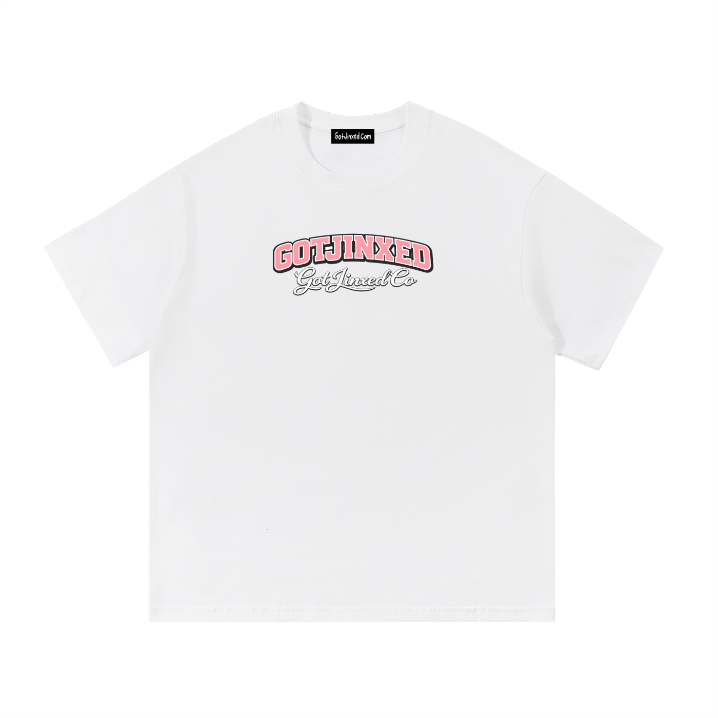 GotJinxed Varsity Tee [WHITE/PINK]